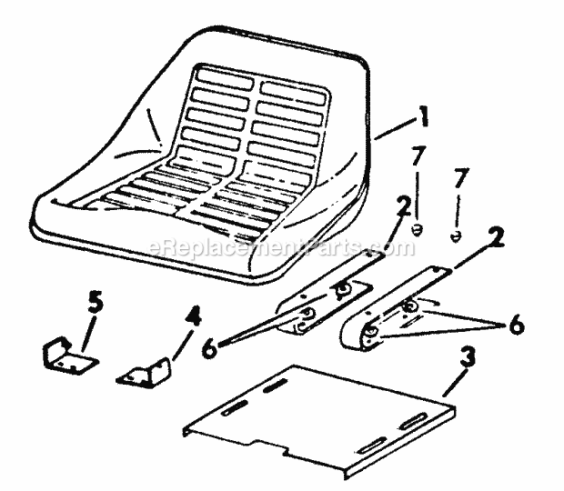 Seat & Support Diagram and Parts List for 169 2050048U Cub Cadet Lawn Tractor
